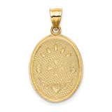 14K w/Rhodium Oval Cherub W/ Heart Charm