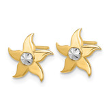 14k w/Rhodium Starfish Post Earrings - K9-920E8973-8091