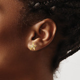 14k w/Rhodium Starfish Post Earrings - K9-C9333DD0-2699