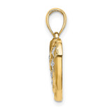 14k w/Rhodium Stars and Stripes Heart Charm
