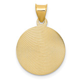 14K w/Rose and White Rhodium D/C Corpus Circle Pendant - K5-D34461C3-7012