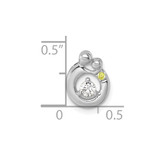 14k WG  1 Birthstone and Dia Mother/Child Chain Slide Semi-mount