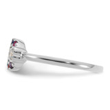 14k WG  Dia. Heart w/ 8 Birthstone Mother's Circle Ring Semi-mount