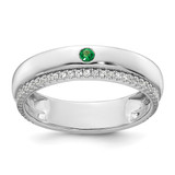 14k WG 1 Birthstone and Diamond Mother's Ring Semi-mount