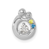 14k WG 2 Birthstone and Dia Mother/Child Chain Slide Semi-mount