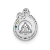 14k WG 2 Birthstone and Dia Mother/Child Chain Slide Semi-mount