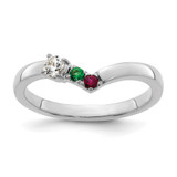 14k WG 2 Birthstone with Diamond with Mother's Ring Semi-mount