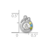 14k WG 3 Birthstone and Dia Mother/Child Chain Slide Semi-mount