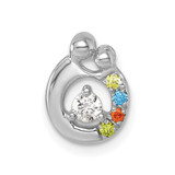 14k WG 4 Birthstone and Dia Mother/Child Chain Slide Semi-mount