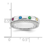 14k WG 4 Birthstone and Diamond Mother's Ring Semi-mount