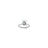 14k WG 4 Birthstone Flower w/ Diamond Mother's Ring Semi-mount
