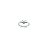 14k WG 4 Birthstone with Diamond with Mother's Ring Semi-mount