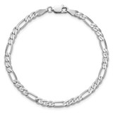 14k WG 4mm Flat Figaro Chain