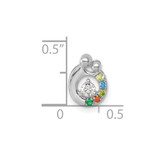 14k WG 5 Birthstone and Dia Mother/Child Chain Slide Semi-mount