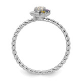 14k WG 5 Birthstone Flower w/ Diamond Mother's Ring Semi Mount