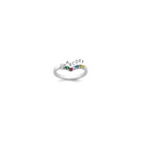 14k WG 6 Birthstone with Diamond with Mother's Ring Semi-mount