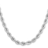 14k WG 6.5mm  D/C Rope with Fancy Lobster Clasp Chain - 04-4715BE8A-2613