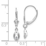 14k WG 6x4 Oval Bezel April/White Topaz Leverback Earrings