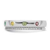 14k WG 7 Birthstone and Diamond Mother's Ring Semi-mount