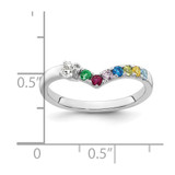 14k WG 7 Birthstone with Diamond with Mother's Ring Semi-mount