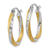 14k & Rhodium Diamond-cut 2.5mm Twisted Hoop Earrings - TC-08061008-5573
