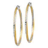 14k & Rhodium Diamond-cut 2.5mm Twisted Hoop Earrings - TC-5E54BDB8-8069