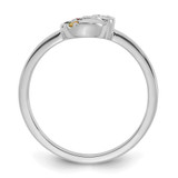 14k WG Dia. Heart w/ 4 Birthstone Mother's Circle Ring Semi-mount