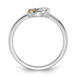 14k WG Dia. Heart w/ 5 Birthstone Mother's Circle Ring Semi-mount