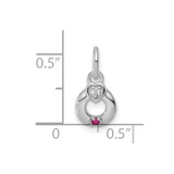 14k WG Dia. Heart w/1 Birthstone Mother's Circle Pend Semi-Mount