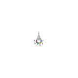14k WG Dia. Heart w/6 Birthstone Mother's Circle Pend Semi-Mount