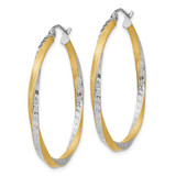 14k & Rhodium Diamond-cut 2.5mm Twisted Hoop Earrings - TC-828FEC8C-6721