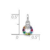 14k WG Dia. Heart w/8 Birthstone Mother's Circle Pend Semi-Mount