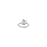 14k WG Diamond with 1 Birthstone Mother/Child Ring Semi-mount