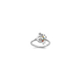 14k WG Diamond with 4 Birthstone Mother/Child Ring Semi-mount
