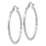 14k WG Twist Polished Hoop Earring - TE-20B2D298-9114