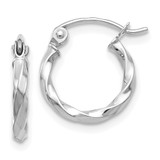 14k WG Twist Polished Hoop Earring - TE-72433D20-1078