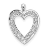 14K White Cut-Out Heart Pendant