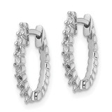 14k White Diamond Hinged Hoop Earring Mountings