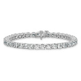 14k White Gold  12 1/2 carat Lab Grown Diamond VS+ F+ Complete Tennis Bracelet