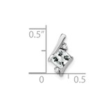 14K White Gold  Cushion White Topaz and Diamond Chain Slide