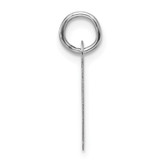 14k White Gold  Slanted Block Letter A Initial Charm