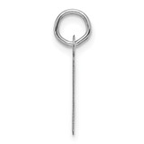 14k White Gold  Slanted Block Letter B Initial Charm