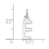 14K White Gold  Slanted Block Letter E Initial Charm
