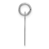 14K White Gold  Slanted Block Letter O Initial Charm