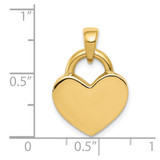14k & Rhodium Hollow Polished 3D Reversible Heart Charm