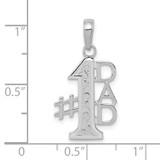 14K White Gold #1 DAD Charm - K4-24AE499B-2488
