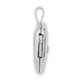 14k White Gold .01 carat Diamond Star 16mm Heart Locket