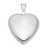 14k White Gold .01 carat Diamond Star 16mm Heart Locket