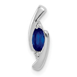 14k White Gold .01ct Diamond and .33 Sapphire Pendant