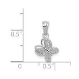 14k White Gold .01ct. Diamond Butterfly Pendant